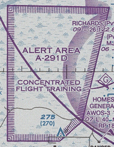 Alert area depiction